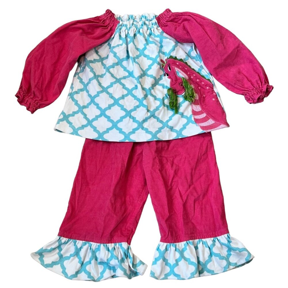 Zuccini Pink Dragon Top & Pants Outfit 24 Months